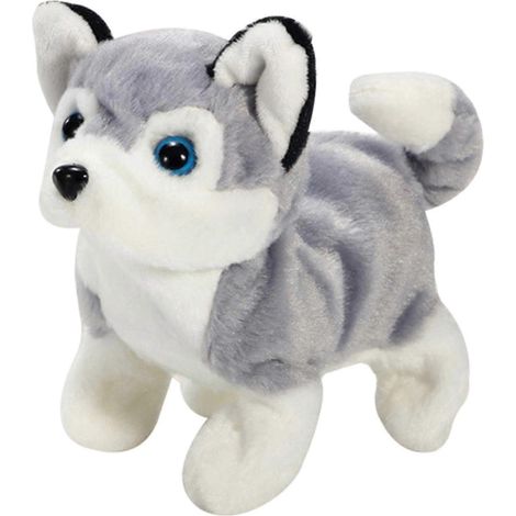 Jouet électrique réaliste pour animaux de compagnie : chien en peluche robot qui marche et émet des sons (Husky) (1/5)