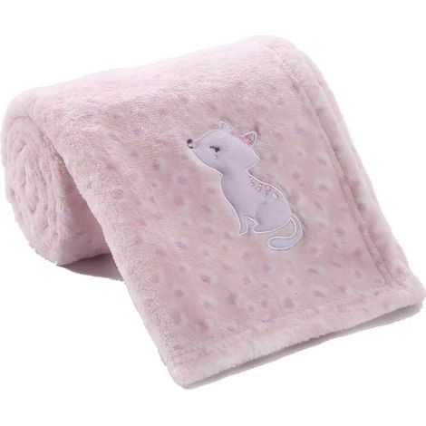 Couverture Polaire Moelleuse et Chaude pour Fille, Petit Enfant, lit d'enfant, Poussette,75cmx100cm, Chat Rose (1/5)