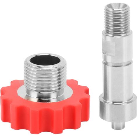 Connecteur de gonflage CO2 G5/8 vers 1/4 BSPP en acier inoxydable, pièces détachées pour bouteilles d'eau gazeuse à engrenage rouge (1/5)