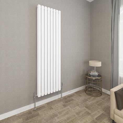 1600x472mm White Double Oval Column Radiator Vertical Modern Central Heating Radiators