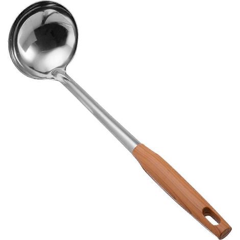 Cuillère à soupe résistante à la chaleur, louche de cuisine en plastique à long manche. (1/5)