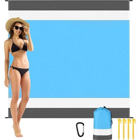 Manta de viaje para playa, camping y senderismo - Impermeable y resistente a la arena - Ligera y compacta - 200 x 210 cm (1/5)