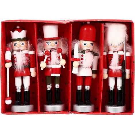 4er-Set Anhänger aus Walnussholz in Soldatenform, kreative Weihnachtsdekoration zum Aufhängen, Wohnaccessoires-13x3.5cm-Colorful (1/3)