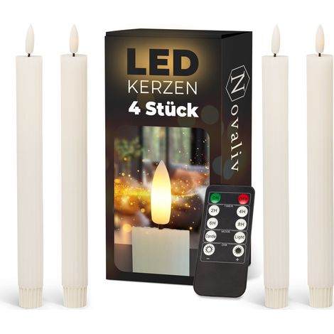 4x Novaliv LED-Kerze ECHTWACHS geripptkerzen (1/5)