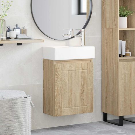 Módulo de baño con grifería Roble 45,5 x 25,5 x 84 cm