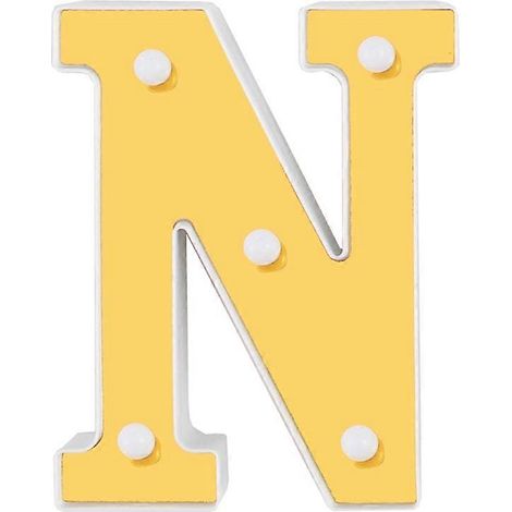 Lampe de nuit LED 3D avec 26 lettres lumineuses de l'alphabet, enseigne lumineuse pour mariage, anniversaire-N- (1/5)