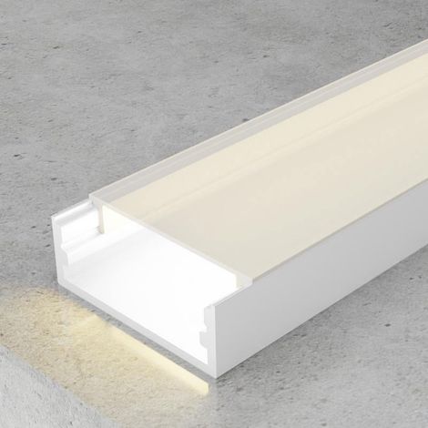 IluminaShop - Perfil Aluminio de Superficie Minim Lacado Blanco 12/24V/220V 2 metros (1/3)