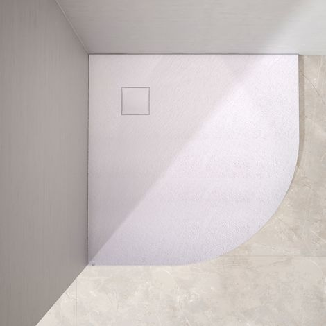 EMKE Duschwanne 90x90 cm Rund Duschtasse Weiß Viertelkreis Flach Anti-Rutsch SMC Duschwanne (1/5)