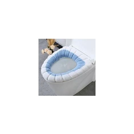 Alfombra de baño de fibra PAN suave y elástica, perfecta para uso durante todo el año (blanco y azul) (1/5)