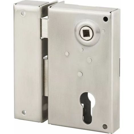 Serrure de grille en applique inox - Devismes - Gauche (1/2)
