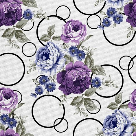 Telas decorativas para exteriores estilo Oxford con motivos de flores y círculos. (1/5)
