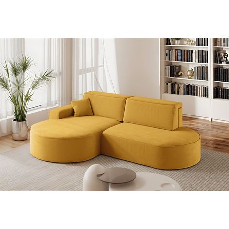 Ecksofa Schlafsofa Sofa VENEDIG Stoff Salvador Honiggelb Ottomane Links (1/5)