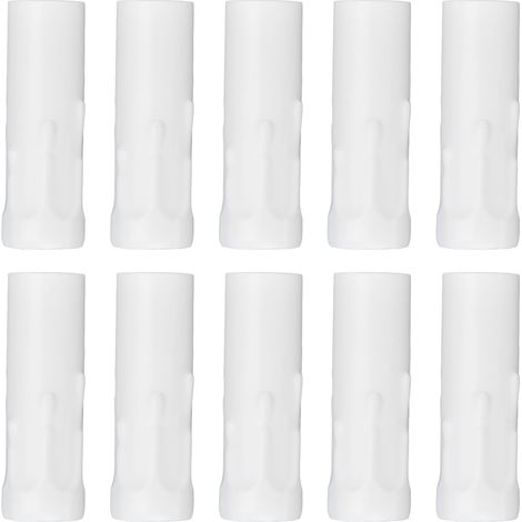 Lotto di 10 tubi portalampada E14 – bianchi – in metallo – ferro – per lampadari a candela/cristallo – 25x80mm – accessori per illuminazione