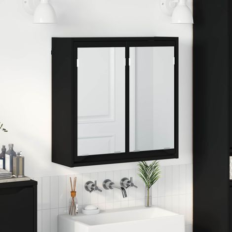 vidaXL Armoire Miroir de Salle de Bain Noir 60 x 20 x 60 cm (1/5)