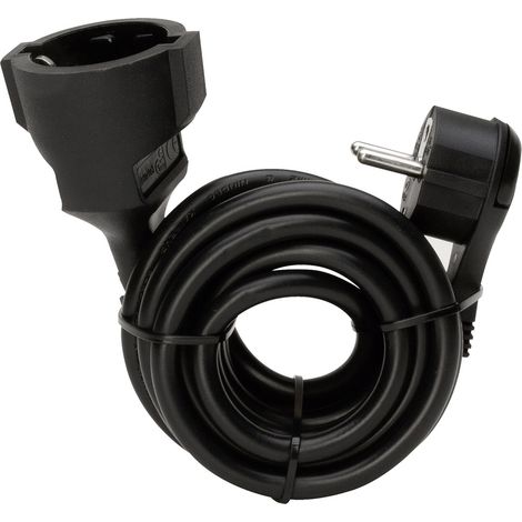 Kopp 143505080 Strom Verlängerungskabel   Schwarz 2.00 m H05VV-F 3G 1,5 mm²