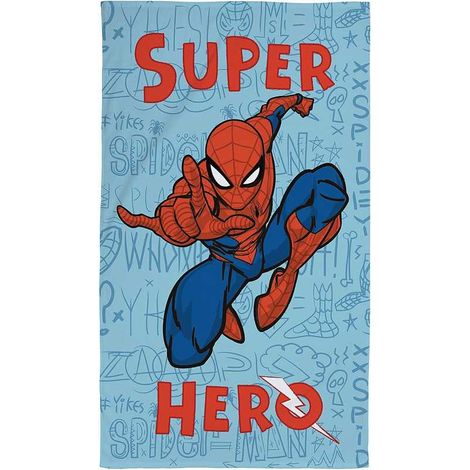 Serviette de plage Draps et serviettes Plage Spider-Man 70 x 120 cm Coton bleu clair