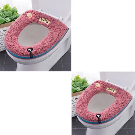 Set mit 2 weichen und warmen Universal-Toilettensitzkissen mit Aufhängeschlaufe (1/5)