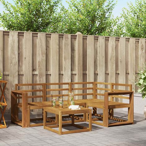 Outdoor-Sofagarnitur 5 pcs Natur Massivholz Akazie