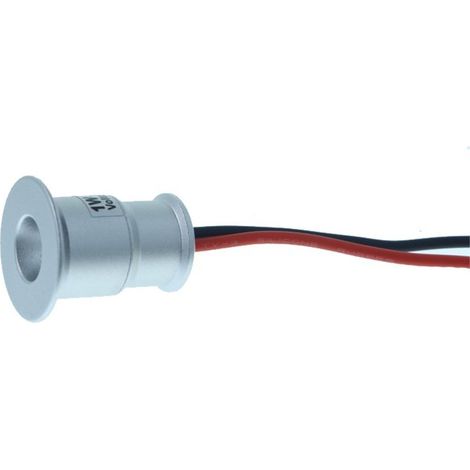4 PZ Mini Faretto Led Da Incasso 1W DC 12V Neutro 4000K Carcassa Argento Angolo 30 Gradi Foro 15mm 20X25mm