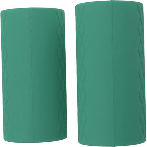 Ein Paar dickere, rutschfeste Silikon-Hantelgriffe für Gewichtstraining und Muskelaufbau (grün). (1/5)