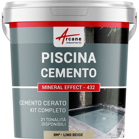 Kit microcemento color grigio topo per piscina in calcestruzzo - 8 m² Lino Beige - ARCANE INDUSTRIES