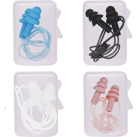 MINKUROW Tapones Para Los Oídos De Cuerda Espiral Con Cable Con Cancelación De Ruido Tapones Para Los Oídos De Silicona Suave Reutilizables A Prueba De Agua Tapones Para Los Oídos De Seguridad De Prot (1/5)