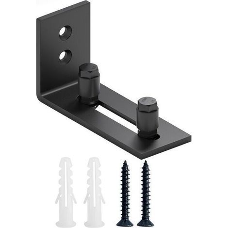 Lot de 2 Guides de Sol pour Porte de Grange Coulissante – Fixation au Sol – Noir – Compatible avec Rails Standard (1/5)