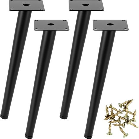 4 Pièces Pieds de Table Metal 30 cm - Base Silencieuse Antidérapante - pour Table Basse, Table à Manger, Chaises, Armoires, Tables de Nuit (1/5)