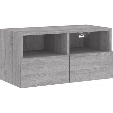 Mobile TV multimediale mensola TV credenza TV sala da pranzo soggiorno camera da letto a parete sonoma 60 x 30 x 30 cm legno ingegnerizzato grigio 020028188
