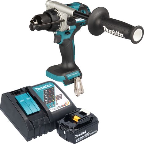 Taladro atornillador de impacto a batería Makita DHP 492 RM1 18 V 141 Nm sin escobillas + 1 batería de 4,0 Ah + cargador