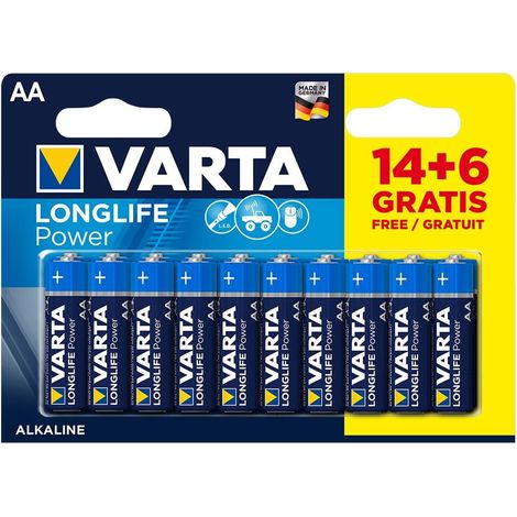 Batteria AA Varta longlife power - blister LR06 14+6 unità ø14,5x50,5mm