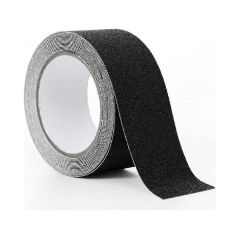 Pair Ruban antidérapant,Bandes antidérapantes avec Ruban adhésif antidérapant pour escaliers, marches, revêtements de Sol, Ruban antidérapant Solide, Autocollant, Noir (10cm x 5m, Noir)