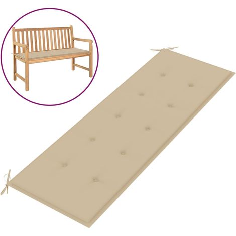 Cojín de banco de jardín tela Oxford beige 150x50x3 cm vidaXL