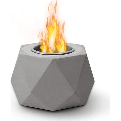 Chimenea de mesa de hormigón para bioetanol [para uso interior y exterior] - chimenea de mesa de alta gama - decoración para jardín, salón, terraza, mesa de comedor  Chimenea de sobremesa de etanol  S (1/5)