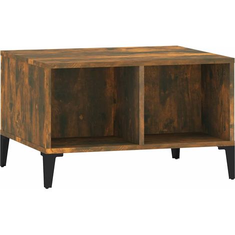 Maison Exclusive - Tavolino da Salotto Rovere Fumo 60x50x36,5 cm Legno Multistrato (1/5)