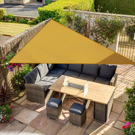 Sand Sun Shade Sail Garden Canopy Awning Sunscreen 98% UV Block Triangle 2x2x2m (1/5)