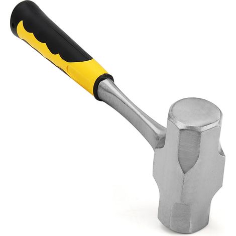 Marteau de club de 2 kg avec poignée en fibre de verre pour jardinage, camping, roche (1/5)