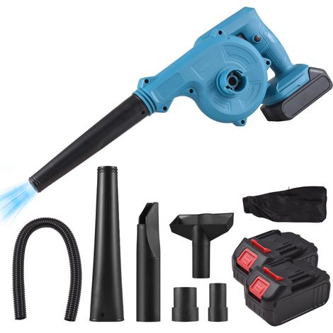 Souffleur-aspirateur sans fil 2-en-1 21 V, 101 km/h, 2 batteries incluses, avec sac (noir) (1/5)