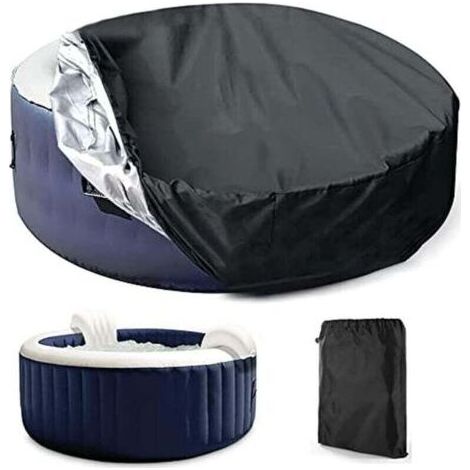 Cubierta para piscina o spa, cubierta solar redonda para spa, cubierta redonda para exteriores, cubierta protectora impermeable a prueba de polvo, resistente al agua y a los rayos UV (210 cm x 30 (1/4)