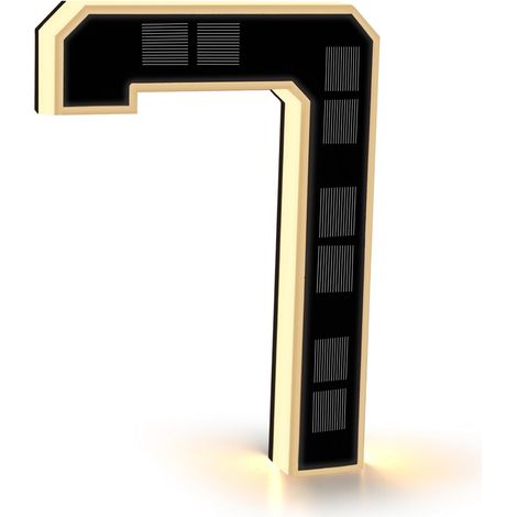 Noir (7 Noir, 23 cm) Numero de Maison Exterieur Solaire Illuminé pour Extérieur étanche, Numero Porte, Plaque de Numéro de Maison Illuminée Solaire, Numéro de Maison Lumineux (1/5)