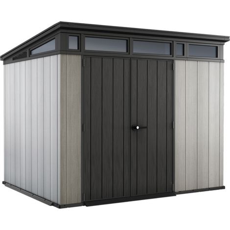 Keter – Abri de jardin résine 5,8 m² – Double porte large – Fenêtre intégrée – Aérations pour circulation d'air – Résistant aux intempéries (1/10)