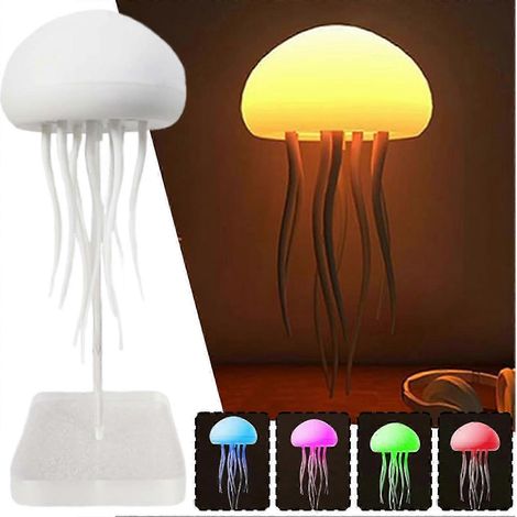 Veilleuse méduse à commande vocale - Lampe d'ambiance à dégradé de 72 couleurs avec effet flottant pour la décoration de la chambre à coucher