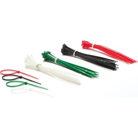 Perel Bridas de nylon de diferentes colores, 100 piezas, 160 x 2,5 mm, resistentes a UV, resistentes al calor hasta 85°C, para diversas aplicaciones en interiores y exteriores. (1/2)