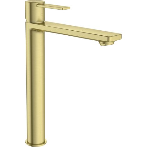 Grifo para lavabo con caño alto y cold start TARGA - ROCA Acabado: Oro cepillado (1/2)