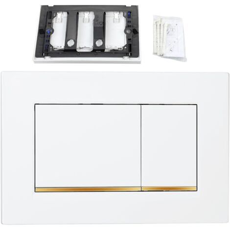 Plaque de commande à double chasse d'eau compatible Geberit sigma30 115.883.kk.1 panneau de chasse d'eau pour WC, réservoir caché (blanc)