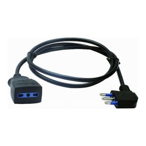 Prolunga Lineare Nera Cavo Da 3 Mt Spina 16a + Presa Bipasso 10/16a 2p+t 83282 (1/4)