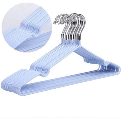 Cintres à vêtements antidérapants, gain de place, robustes, pour vêtements secs et humides, épais, pour la maison et les dortoirs (bleu). (1/5)