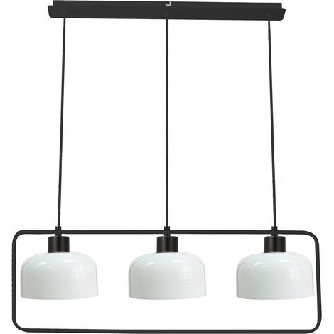 Suspension noir/blanc cadre 3xE27 40W Zodiac Candellux (1/2)
