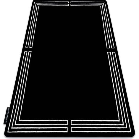 Carpet HAMPTON Chick frame black black 200x290 cm