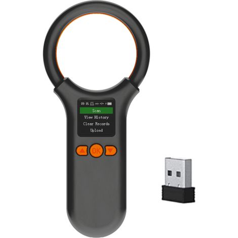 Lecteur puce RFID animal chien chat W91A lecteur étiquette main EMID FDX-B ISO11784/85 BT USB 2.4G écran TFT 1.44 po 500 données batterie 800mAh (1/4)
